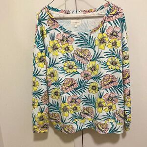 Lou & Grey NWOT Sweatshirt in Overall Floral Print. Oversized Medium.